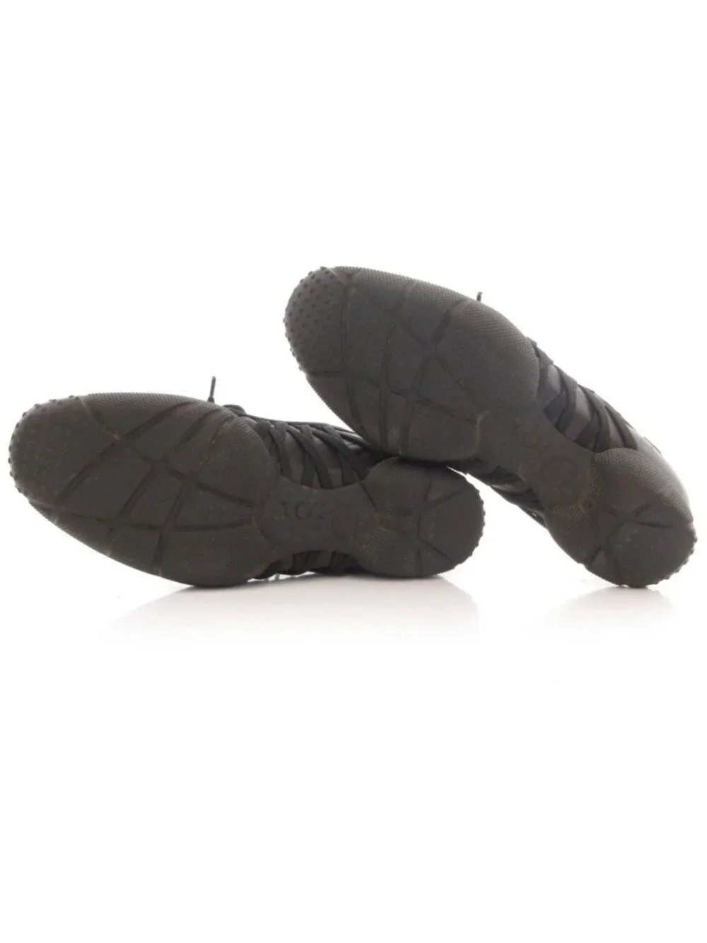 Dior Leather Sneakers Lace Up Black Suede Paneled
